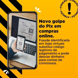 Alerta de Golpe em Compras Online com QR Code do PIX